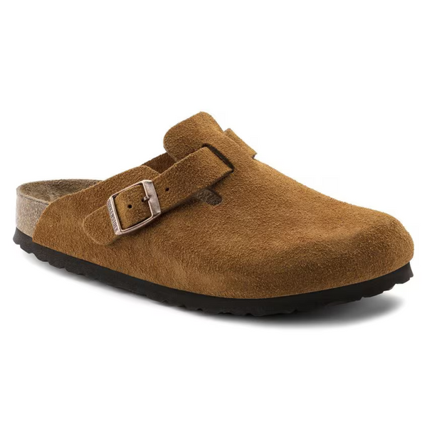 Boston Suede Leather Clogs in Mink – Soft Anatomical Footbed