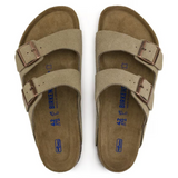 Arizona Suede Leather Sandals – Taupe with Soft Anatomical Footbed