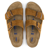 Arizona Suede Leather Sandals in Mink – Soft Footbed with Anatomical Comfort