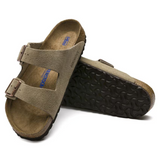 Arizona Suede Leather Sandals – Taupe with Soft Anatomical Footbed