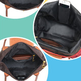 Waterproof Tote Handbag with Leather Straps